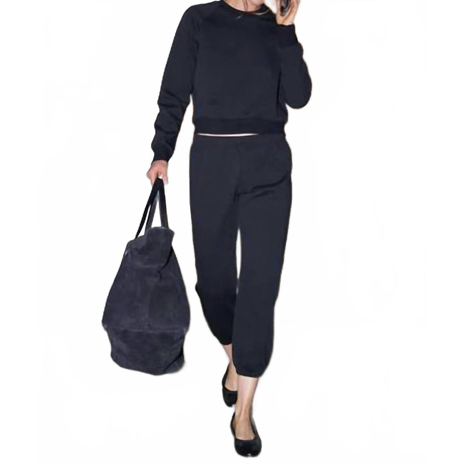 New Perfectwhitetee Lucia Pureform Raglan Sweatshirt In True Black